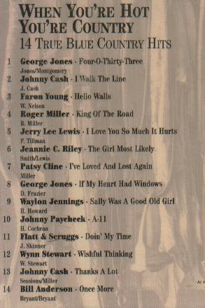 When You're Hot songlist